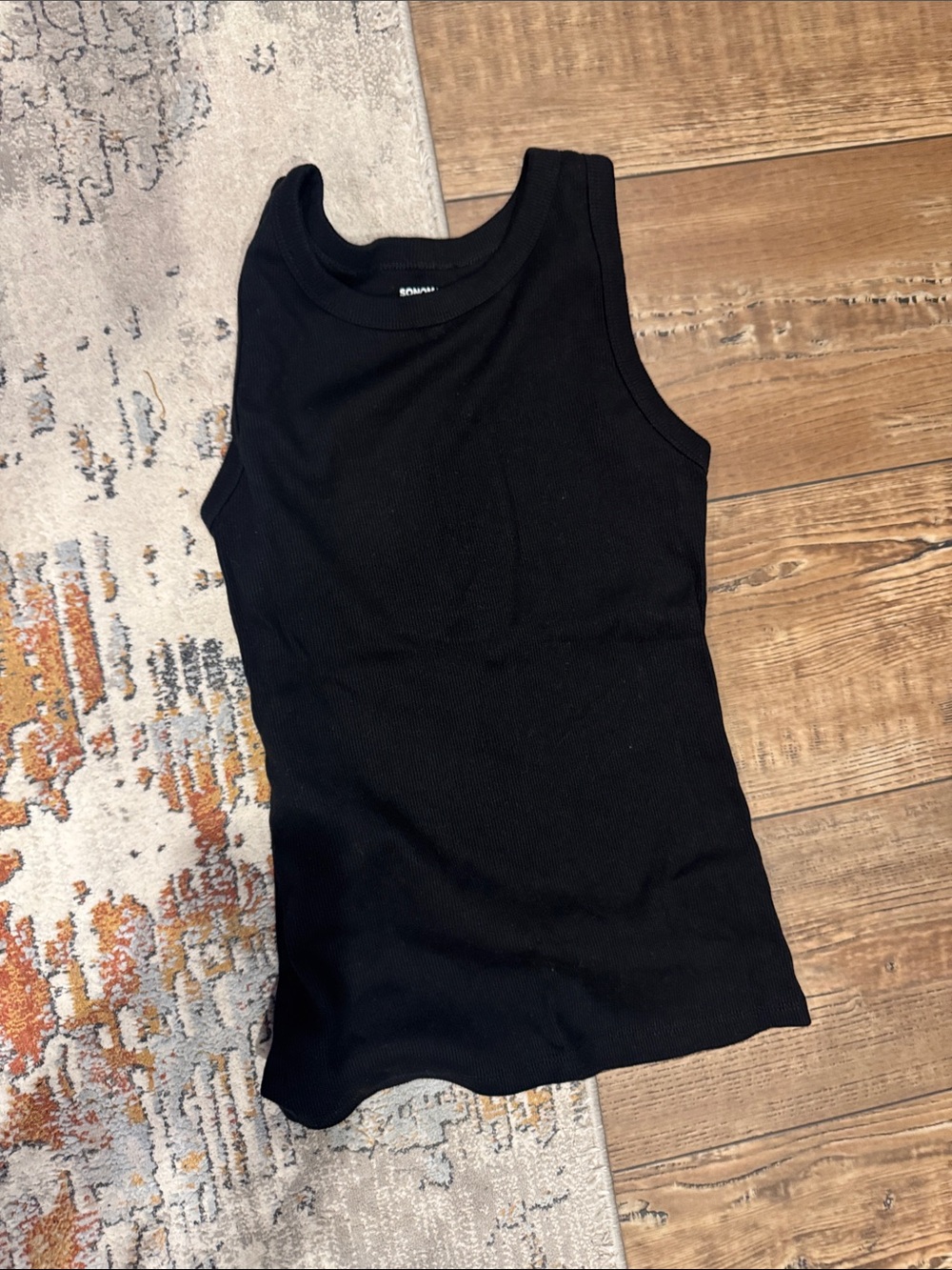 Classic Black Ribbed Tank Top - Women's Sleeveless Tee